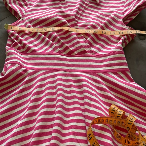 Betsey Johnson Pink and White Striped Fit and Flare Dress - Picture 5 of 8